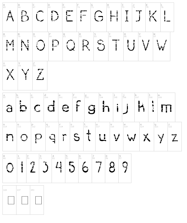 Serial Killer font map